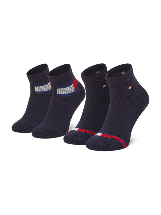 Tommy Hilfiger Súprava 2 párov vysokých detských ponožiek 100002319 Tmavomodrá