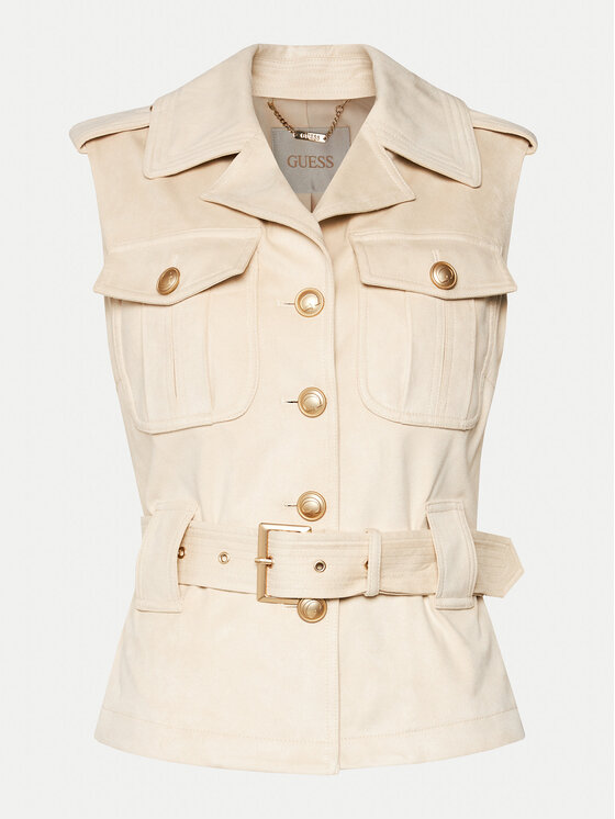 Guess Guess Gilet Felisia W4GN55 WG6T0 Beige Regular Fit