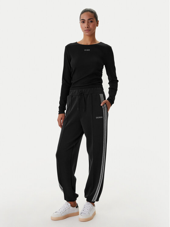 Guess Guess Bluse V6RP08 KD932 Schwarz Slim Fit