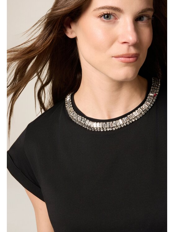 Oltre Oltre T-shirt G433J004250N033 Nero Slim Fit