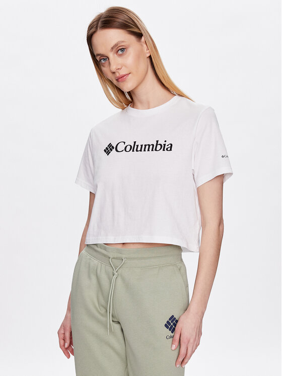 Columbia T-krekls North Casades 1930051 Balts Cropped Fit