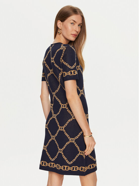 TWINSET TWINSET Sukienka dzianinowa 241TP3523 Granatowy Regular Fit
