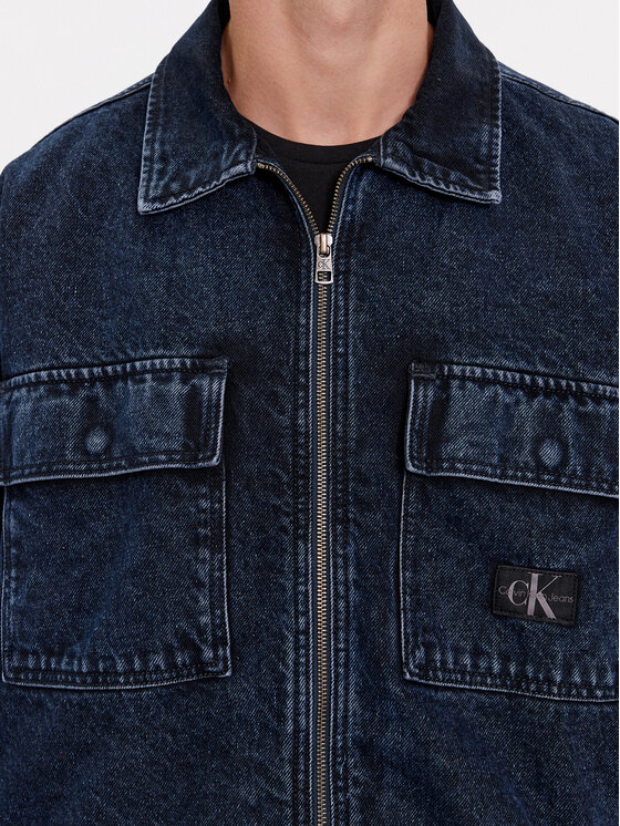 Calvin Klein Jeans Calvin Klein Jeans Jeansová bunda J30J324575 Tmavomodrá Boxy Fit