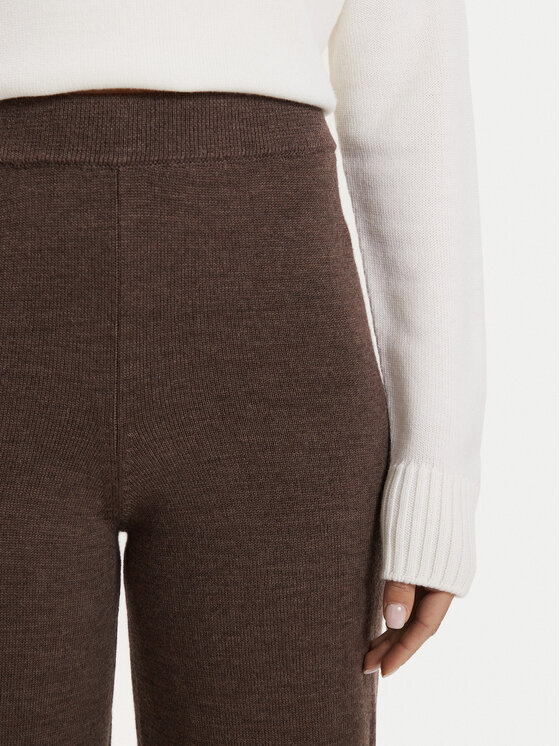 Max Mara Leisure Max Mara Leisure Hlače iz tkanine Epopea 2426336038600 Rjava Regular Fit