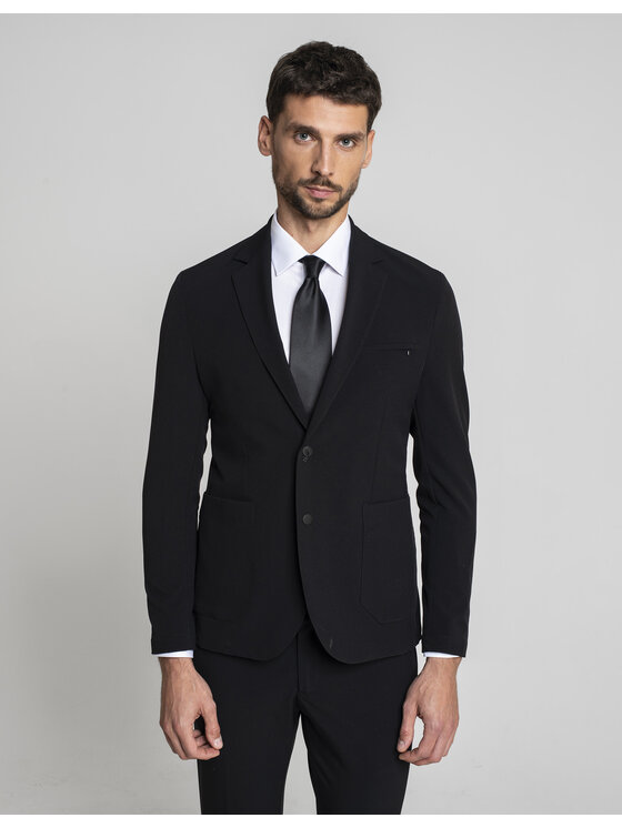 Borgio Męska Marynarka, rozmiar 48, Czarna, rubano