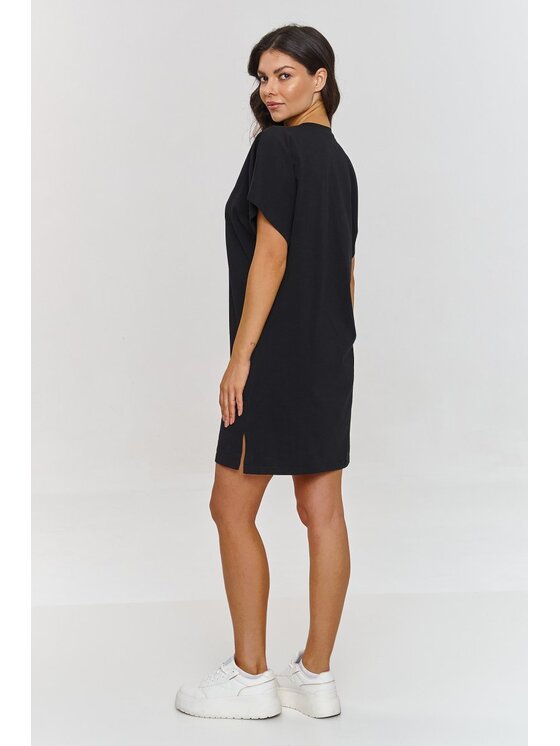 Makadamia Makadamia Sukienka codzienna M875 Czarny Baggy Fit