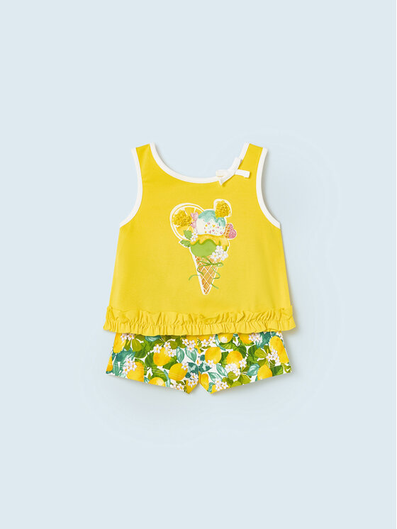 Mayoral Mayoral Komplet top in kratke hlače iz blaga 1277 Pisana Regular Fit