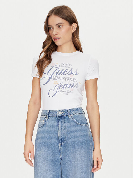 Guess Jeans Guess Jeans T-Shirt W5GI24 J1314 Bílá Regular Fit