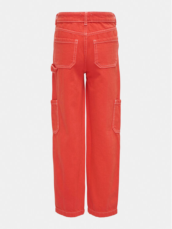 Kids ONLY Kids ONLY Hlače iz tkanine Vilje 15316877 Rdeča Straight Fit