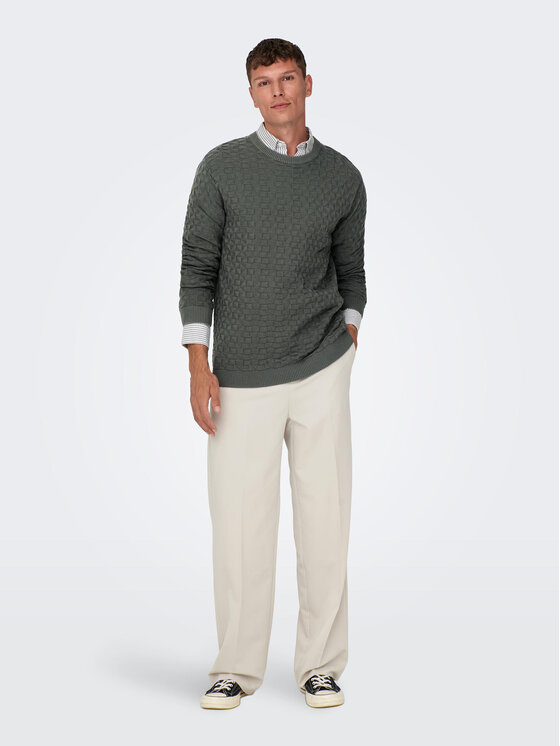 Only & Sons Only & Sons Пуловер 22026559 Сив Regular Fit