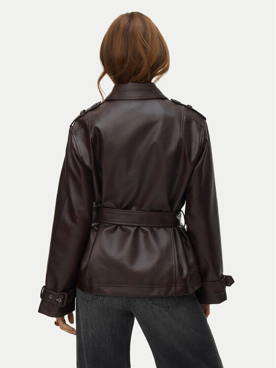 Vero Moda Vero Moda Kurtka z imitacji skóry Gabby 10348783 Brązowy ciemny Regular Fit