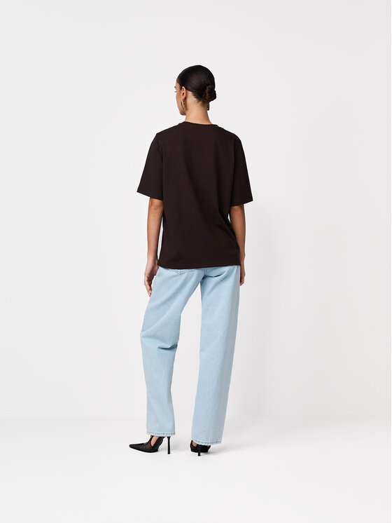 La Mania La Mania Tričko LUCY Tmavo hnedá Basic Fit