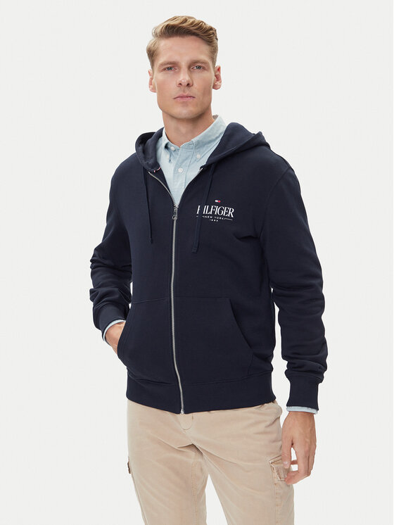 Tommy Hilfiger Bluza Stacked MW0MW39375 Granatowy Regular Fit