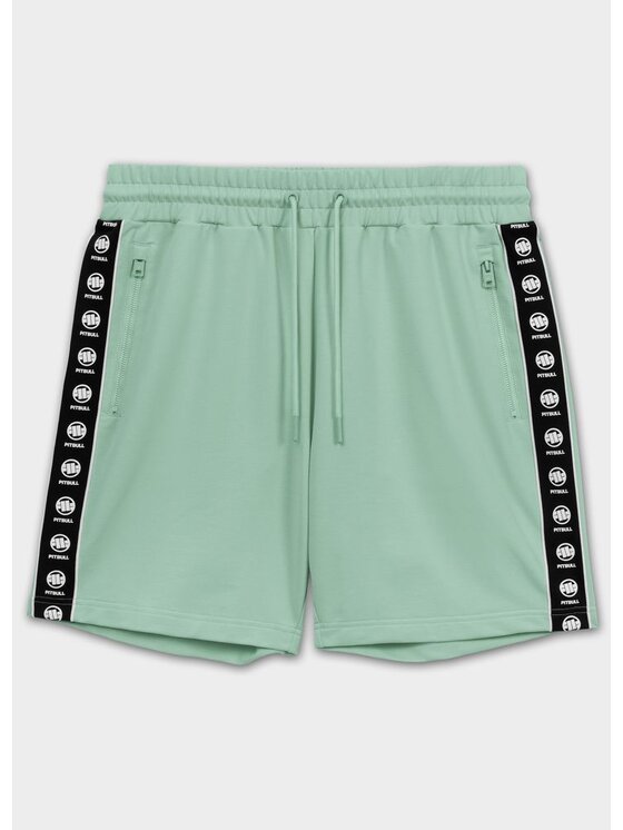 PITBULL PITBULL Szorty materiałowe TAPE NUGGET Zielony Regular Fit