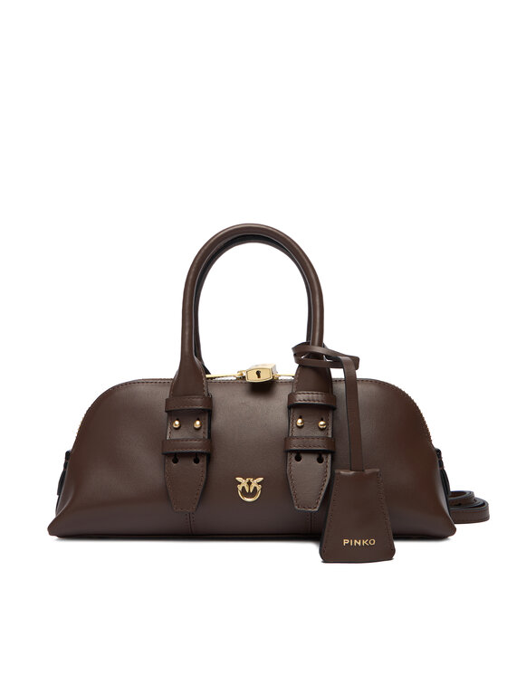 PINKO Kabelka Bowling Bag Baguette AI 25-26 PLTT 105334 A0QO Hnedá