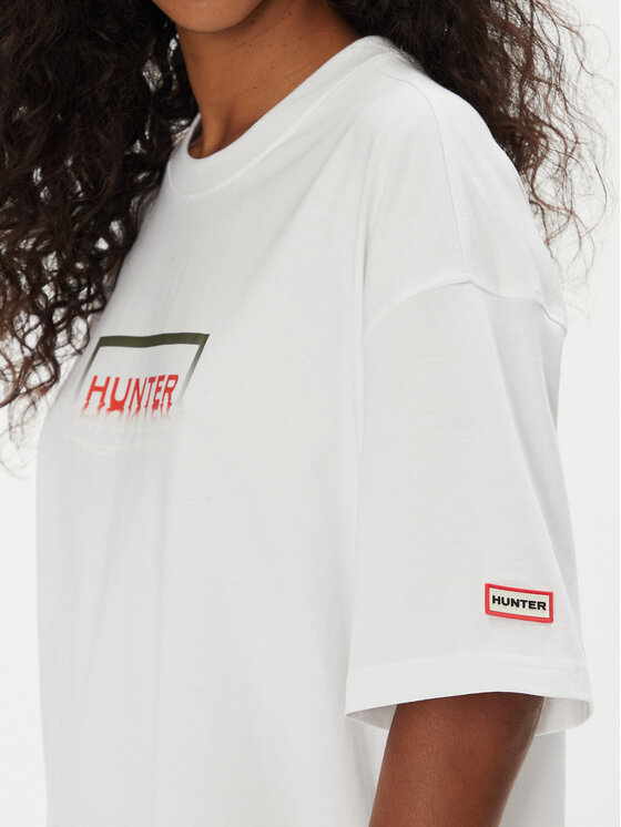 Hunter Hunter T-Shirt Abele UNISEX HARU0007251 Biały Regular Fit