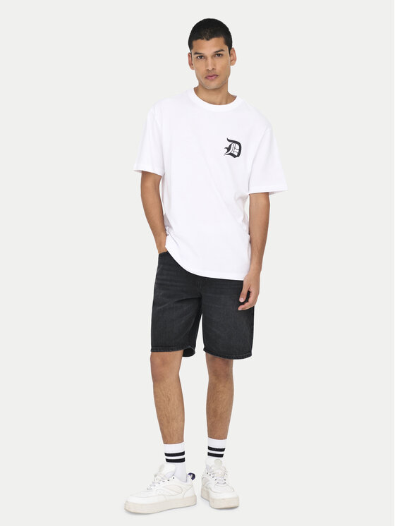 Only & Sons Only & Sons Дънкови шорти Edge 22032047 Черен Straight Fit