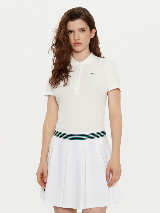 Lacoste Lacoste Tricou polo DF5377 Écru Slim Fit