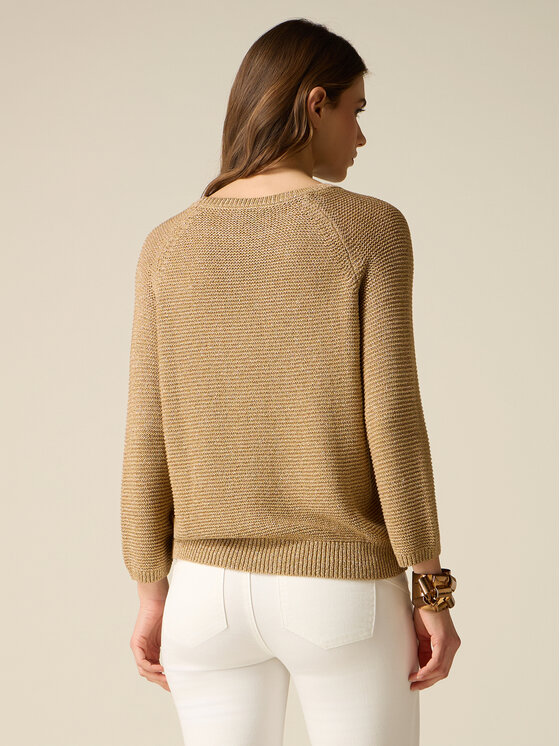 Oltre Oltre Sweter M036J005338N008 Złoty Regular Fit