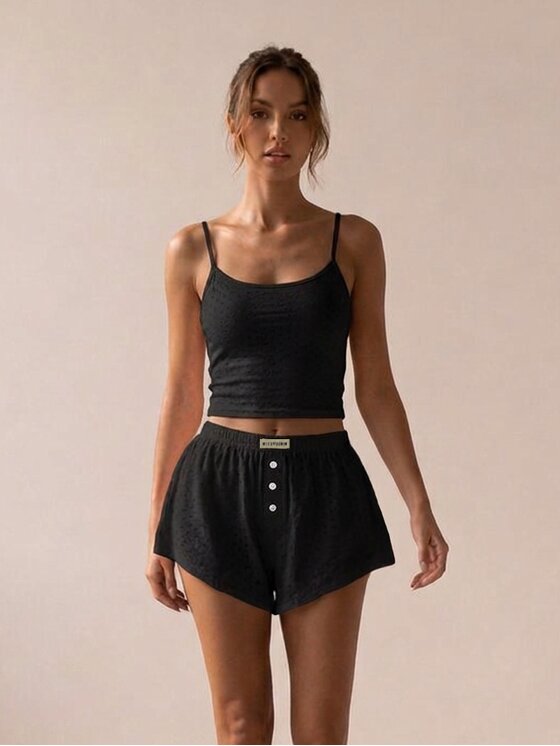 MissDenim MissDenim Koszulka piżamowa Koszulka do spania Czarny