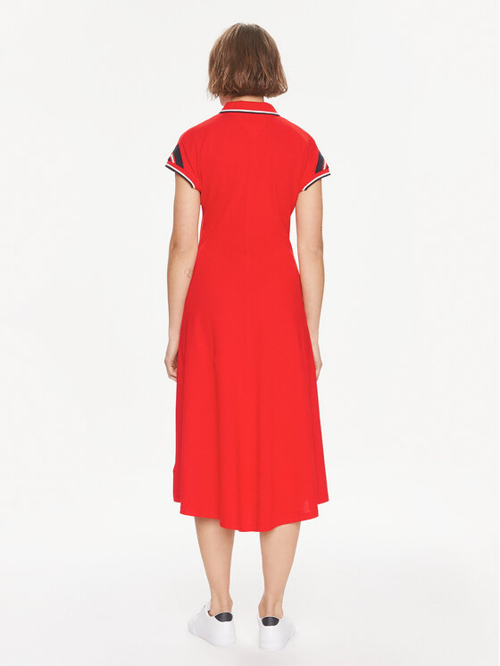 Tommy Hilfiger Tommy Hilfiger Kleid für den Alltag WW0WW41269 Rot Regular Fit