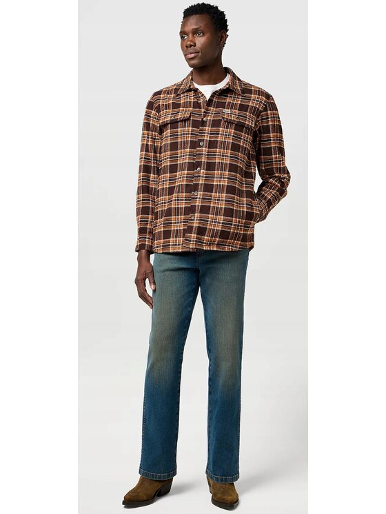 Wrangler Wrangler Koszula Overshirt Brązowy Overshirt Fit