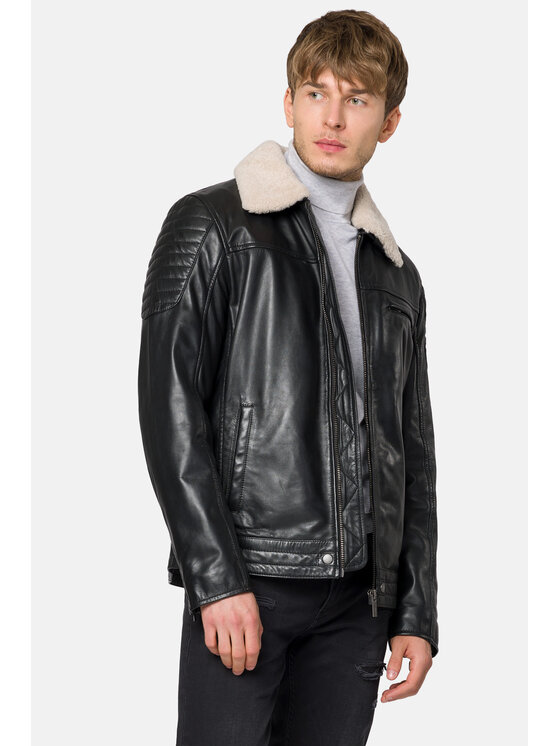 Lancerto Lancerto Kurtka skórzana Alassio KU068223000004 Czarny Regular Fit