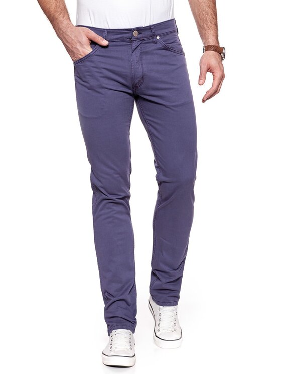 Wrangler Wrangler Spodnie materiałowe GREENSBORO Fioletowy Straight Fit