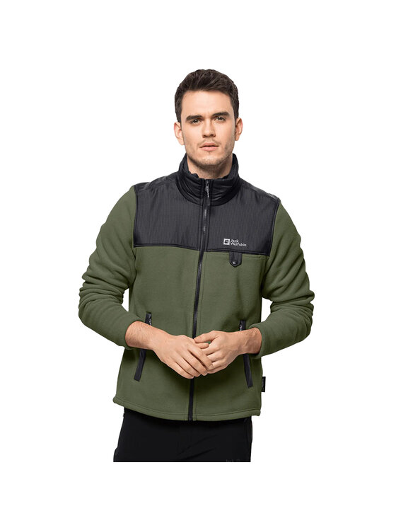 Jack Wolfskin Jack Wolfskin Polar Jack Wolfskin Dna Grizzly Fleece FZ M Zielony Regular Fit