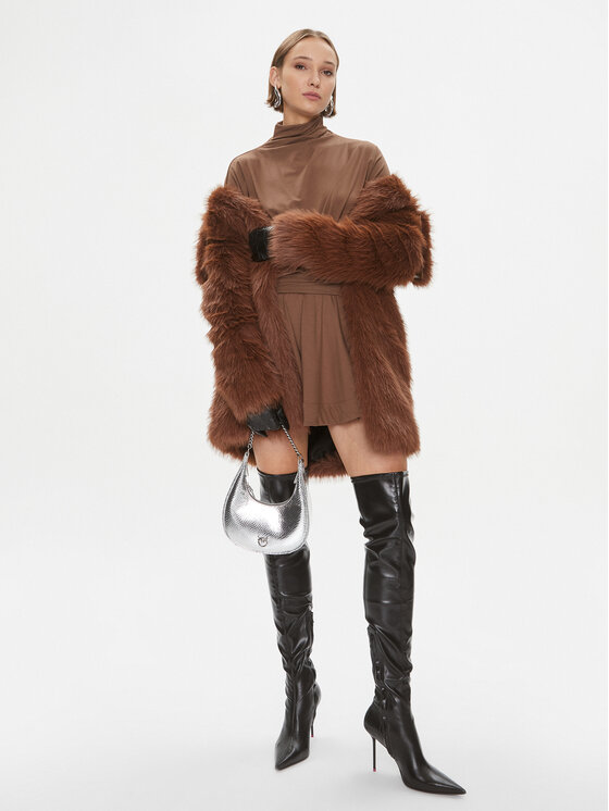 PINKO Pinko Vsakodnevna obleka Atom 102193 A1DE Rjava Regular Fit