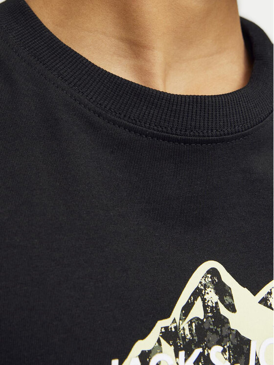 Jack&Jones Junior Jack&Jones Junior Футболка Mountain Logo 12263123 Чорний Standard Fit