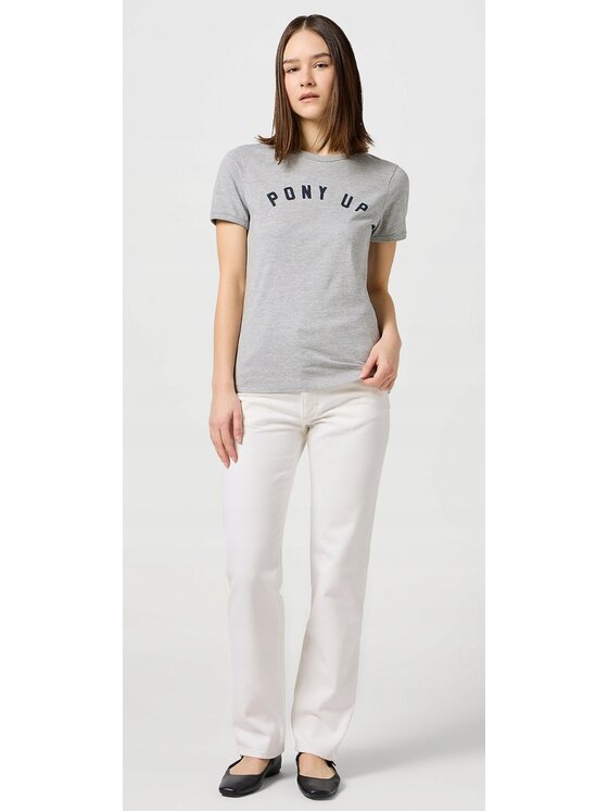 Wrangler Wrangler T-Shirt Ringer Tee Szary Regular Fit
