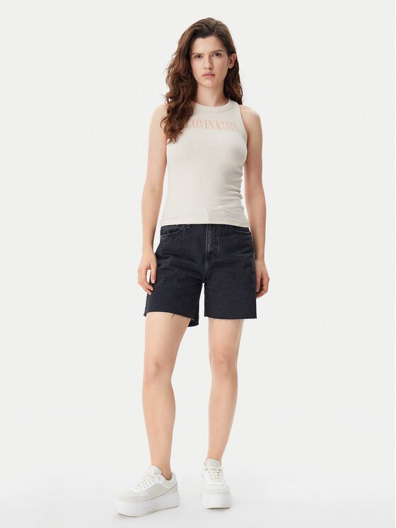Calvin Klein Jeans Calvin Klein Jeans Top Varsity J20J225520 Beżowy Slim Fit