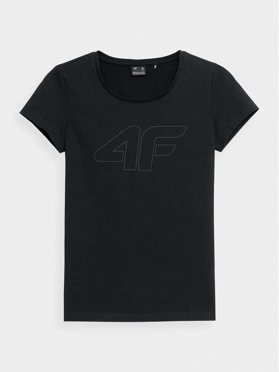 4F 4F T-Shirt 4FAW23TTSHF0907 Czarny Slim Fit