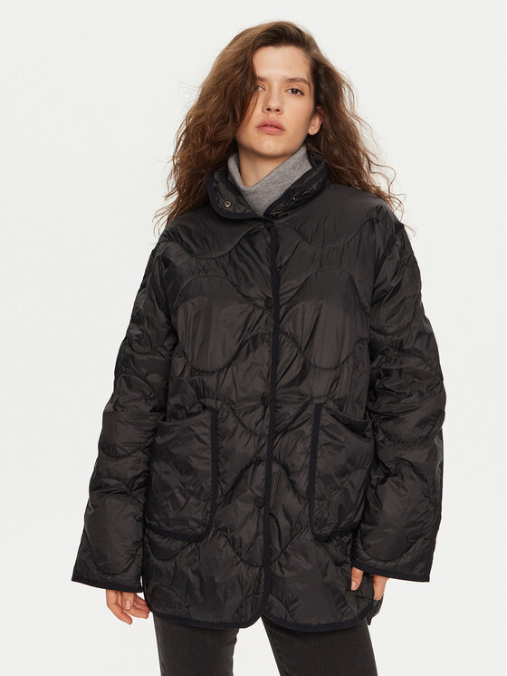 Deha Deha Átmeneti kabát D12578 Fekete Relaxed Fit