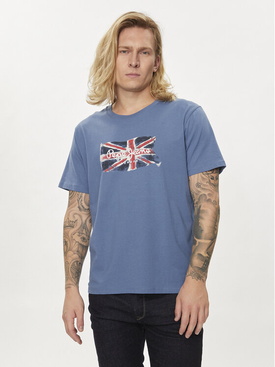 Pepe Jeans Pepe Jeans T-Shirt Clag PM509384 Modrá Regular Fit