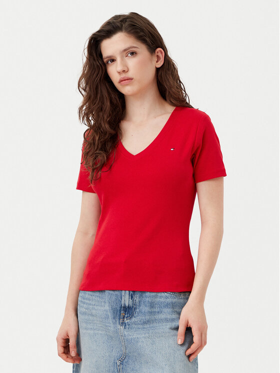 Női Póló Tommy Hilfiger, Méret: XXL, Piros, New Cody WW0WW40584
