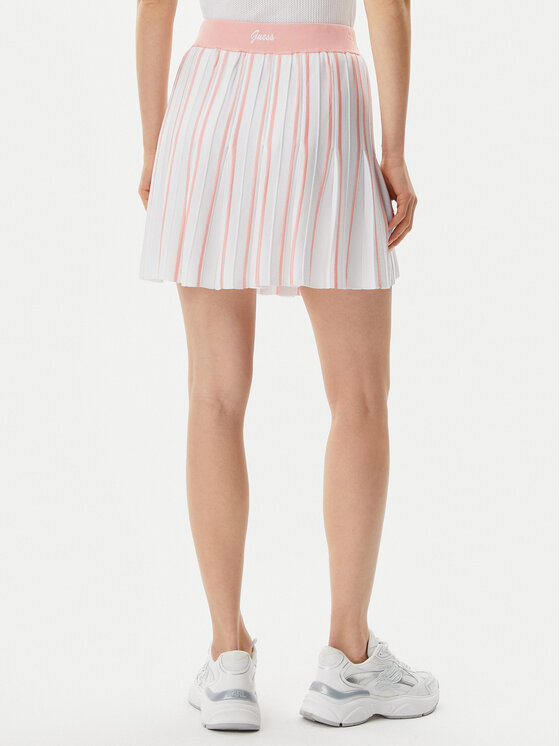 Guess Guess Spódnica plisowana V5GD00 Z3D60 Biały Regular Fit