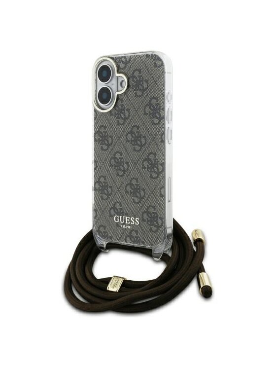 Guess Guess Etui na telefon Cord 4G Print Brązowy