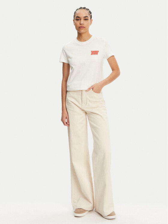 Tommy Jeans Tommy Jeans T-krekls Bubble DW0DW21338 Balts Regular Fit