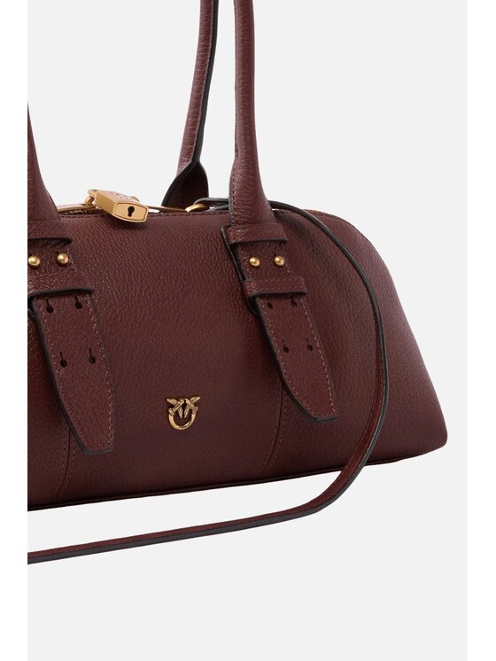 PINKO PINKO Torebka Bowling Bag Horizontal Big Czerwony ciemny