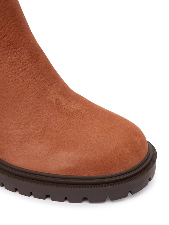 Tommy Hilfiger Tommy Hilfiger Škornji Th Nubuck Chelsea Cleated Heel FW0FW09158 Rjava
