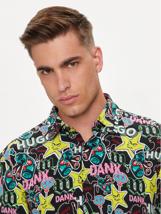 HUGO Hugo Koszula Ermo 50520083 Czarny Slim Fit