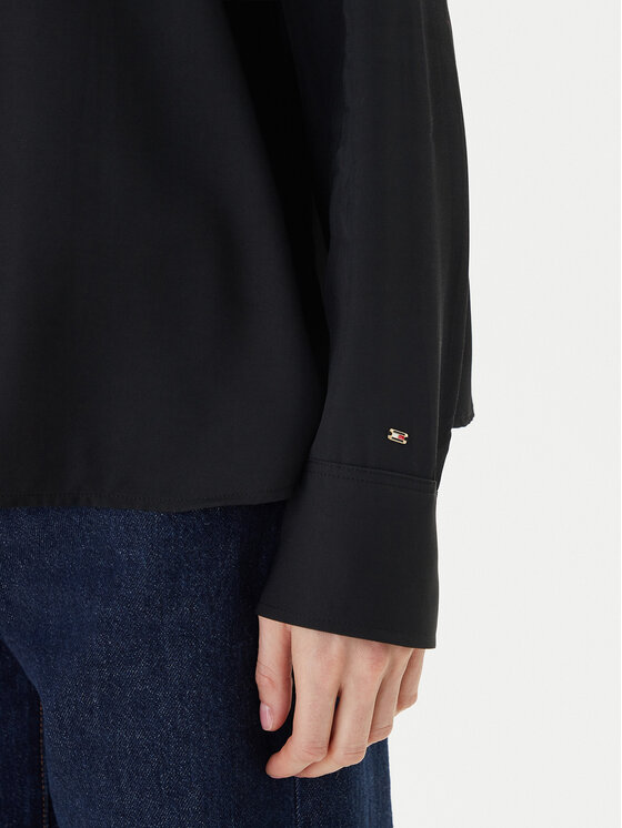 Tommy Hilfiger Tommy Hilfiger Blúz WW0WW47339 Fekete Relaxed Fit