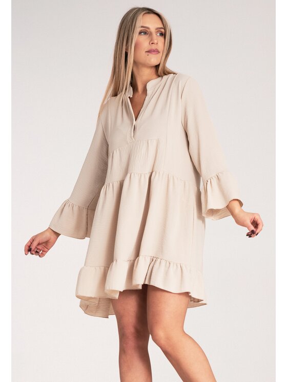FIGL FIGL Vestito da giorno M1136 Beige A-Line Fit