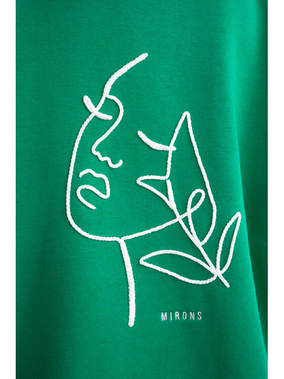 Mirons Mirons Bluza Hoodie Green Zielony Oversize