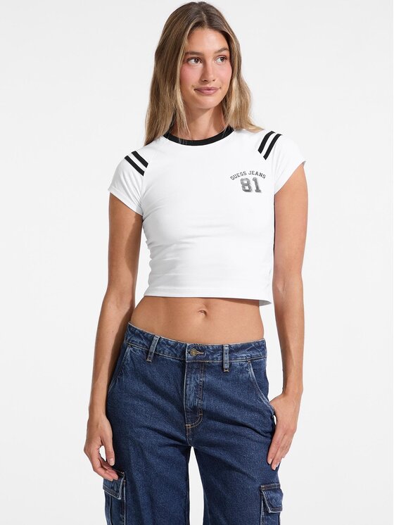 Guess Jeans Guess Jeans T-Shirt 175483 Bílá Classic Fit