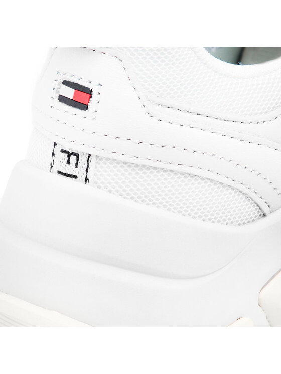 Tommy Hilfiger Tommy Hilfiger Snīkeri Chunky Mixed Textile Trainer FW0FW04065 Balts