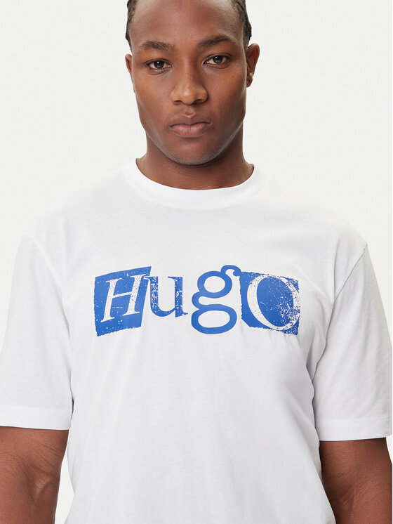 HUGO HUGO T-krekls Nugix 50543485 Balts Regular Fit