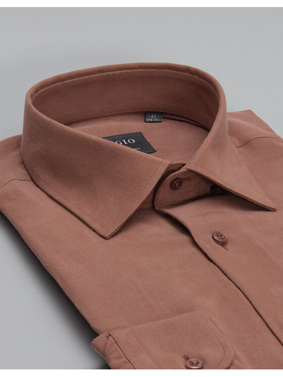 Borgio Borgio Koszula terranova Brązowy Slim Fit